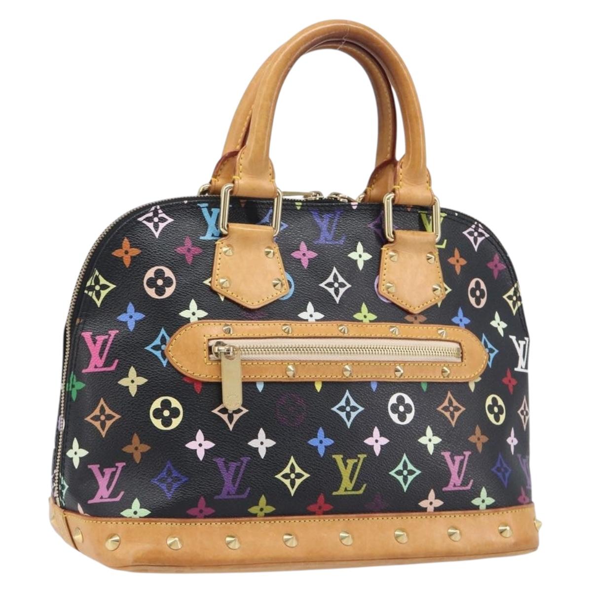 LOUIS VUITTON Monogram Multicolor Alma Hand Bag Black M92646 LV Auth BA16525A
