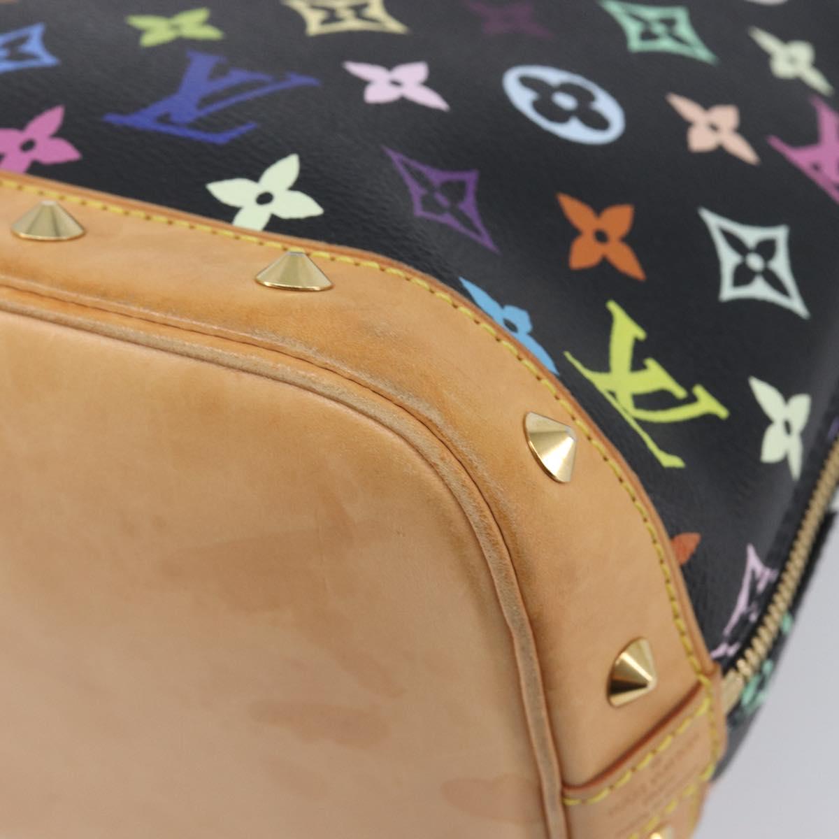 LOUIS VUITTON Monogram Multicolor Alma Hand Bag Black M92646 LV Auth BA16525A