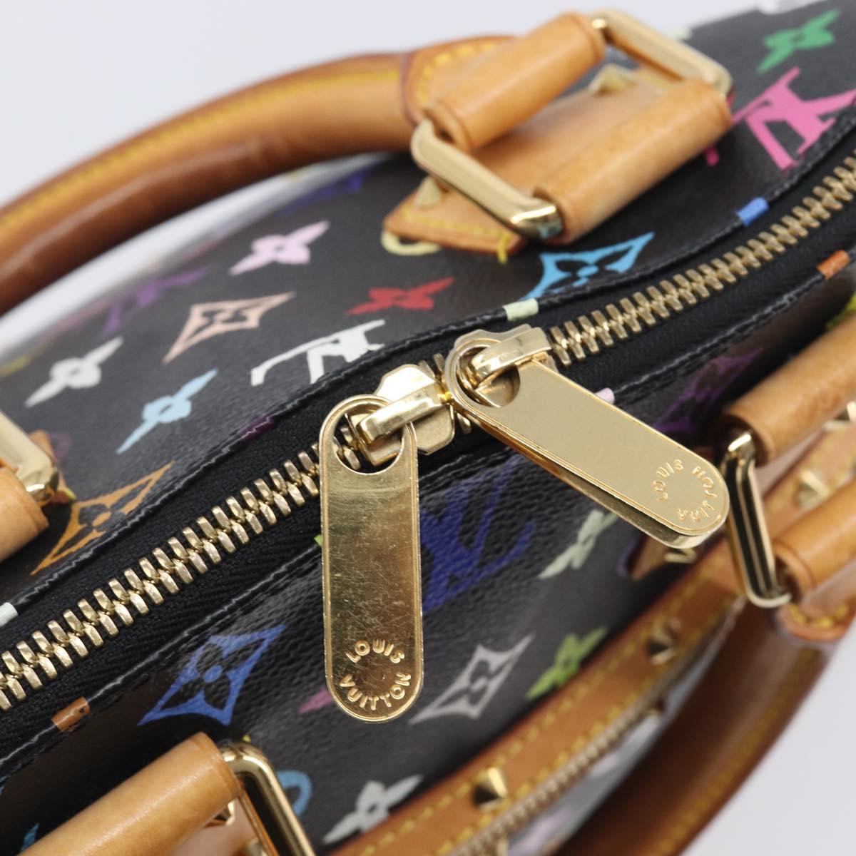 LOUIS VUITTON Monogram Multicolor Alma Hand Bag Black M92646 LV Auth BA16525A