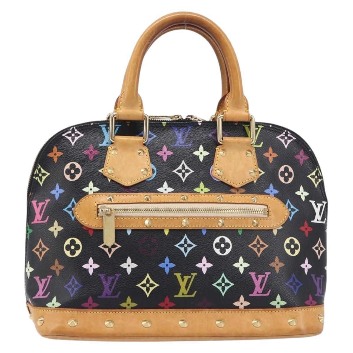 LOUIS VUITTON Monogram Multicolor Alma Hand Bag Black M92646 LV Auth BA16525A