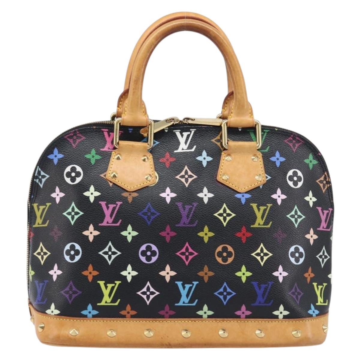 LOUIS VUITTON Monogram Multicolor Alma Hand Bag Black M92646 LV Auth BA16525A
