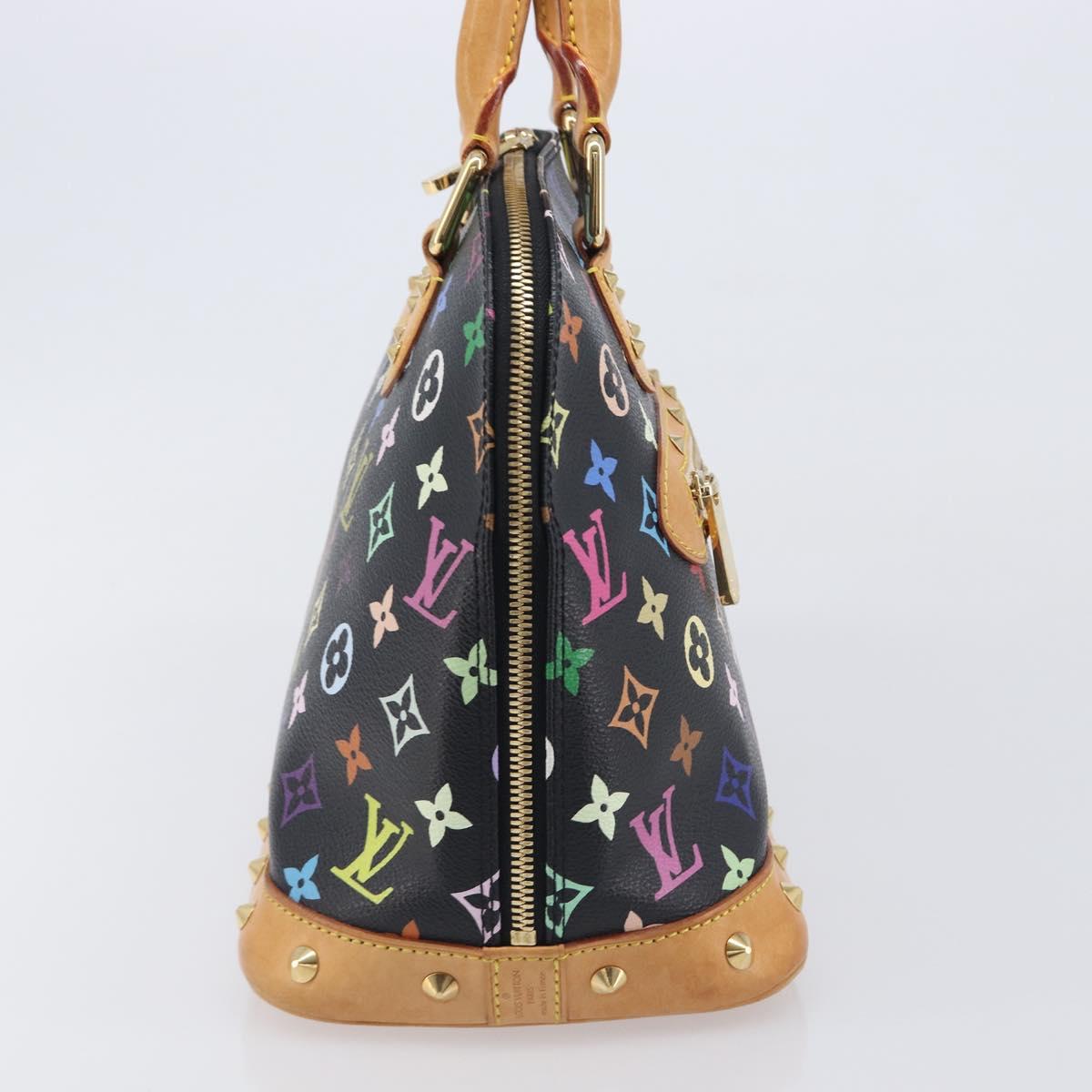 LOUIS VUITTON Monogram Multicolor Alma Hand Bag Black M92646 LV Auth BA16525A