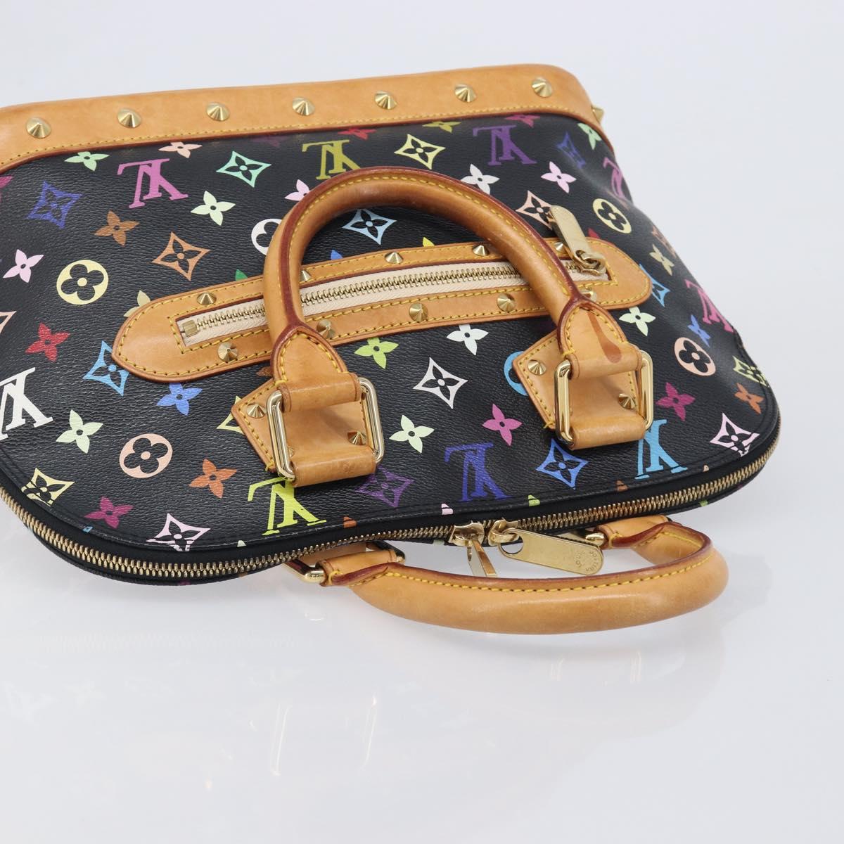 LOUIS VUITTON Monogram Multicolor Alma Hand Bag Black M92646 LV Auth BA16525A