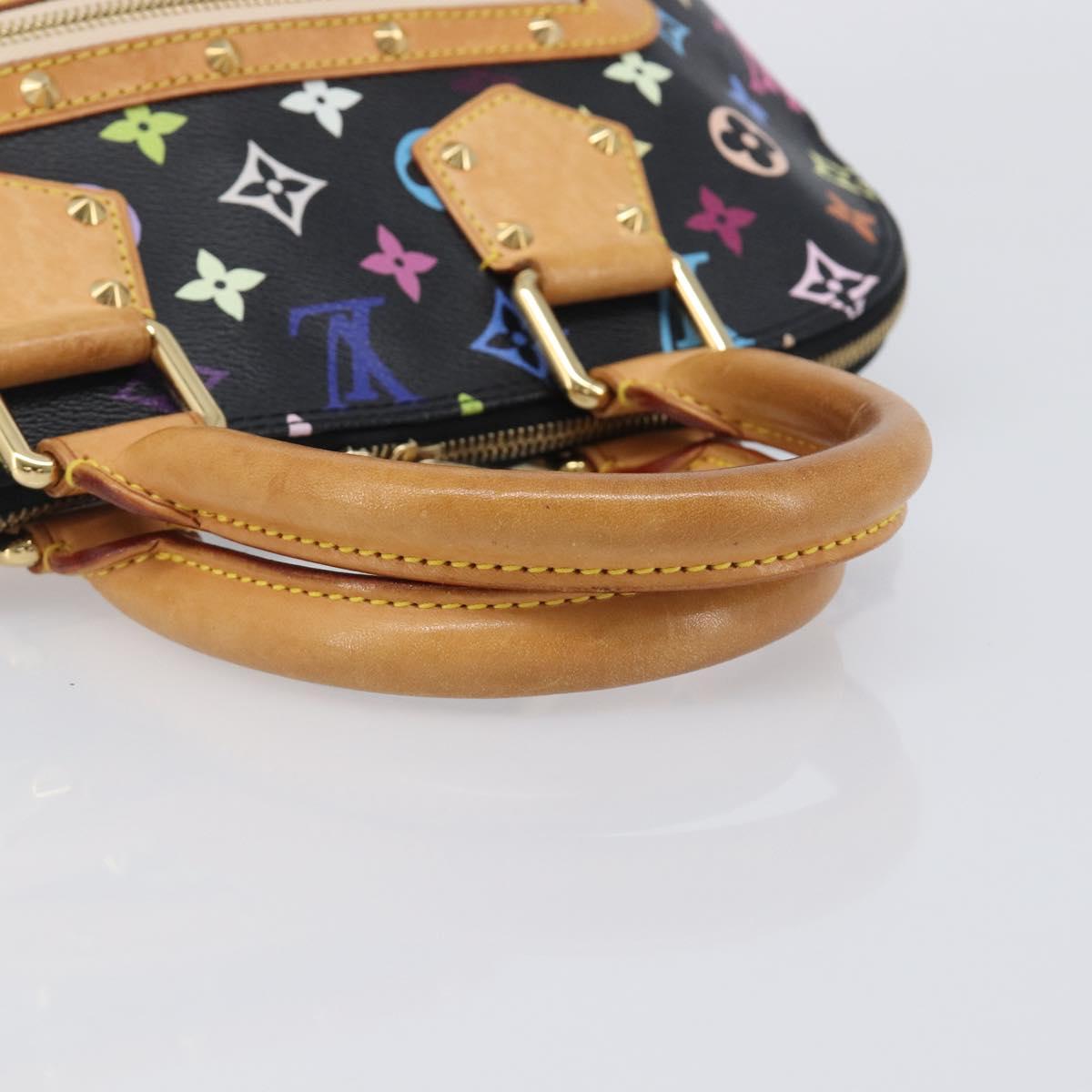 LOUIS VUITTON Monogram Multicolor Alma Hand Bag Black M92646 LV Auth BA16525A