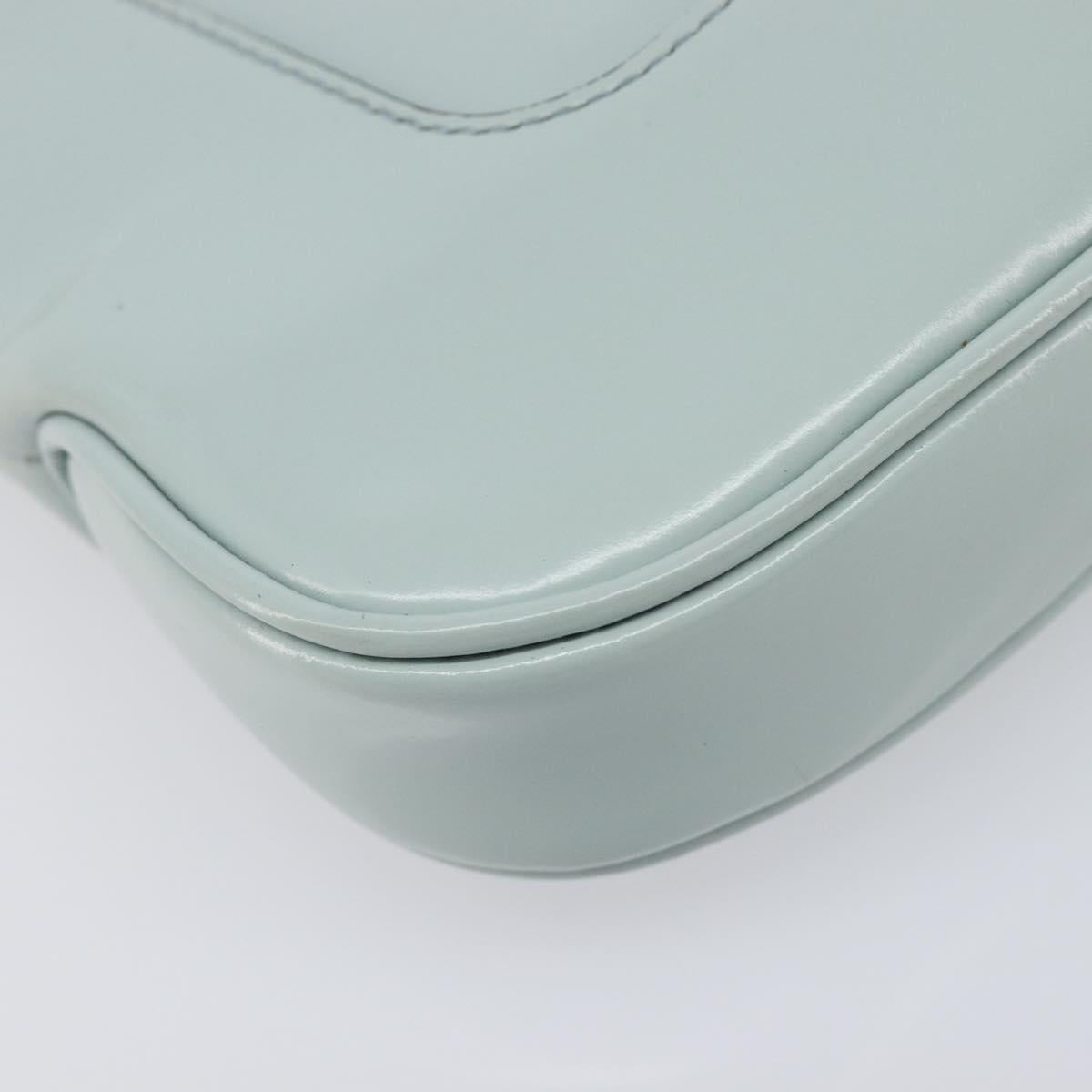 GUCCI Hand Bag Patent Light Blue Gold Tone 005 0817 Auth BA16527