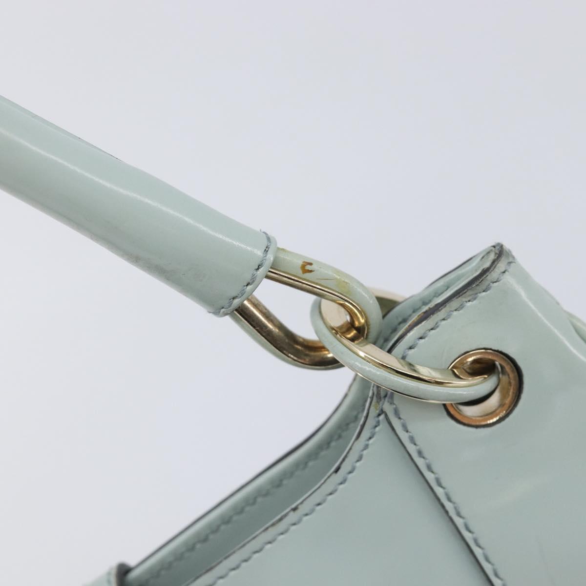GUCCI Hand Bag Patent Light Blue Gold Tone 005 0817 Auth BA16527