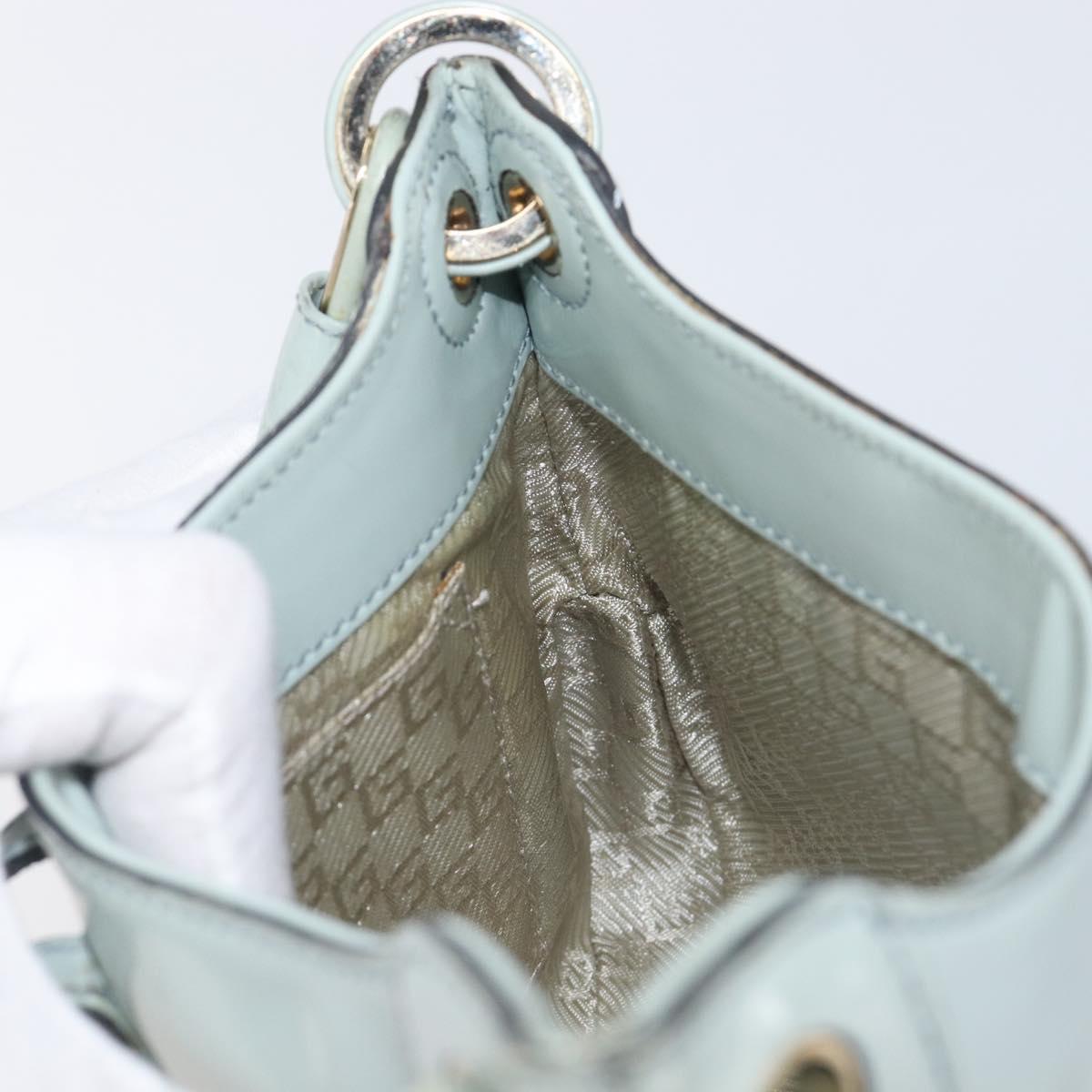 GUCCI Hand Bag Patent Light Blue Gold Tone 005 0817 Auth BA16527