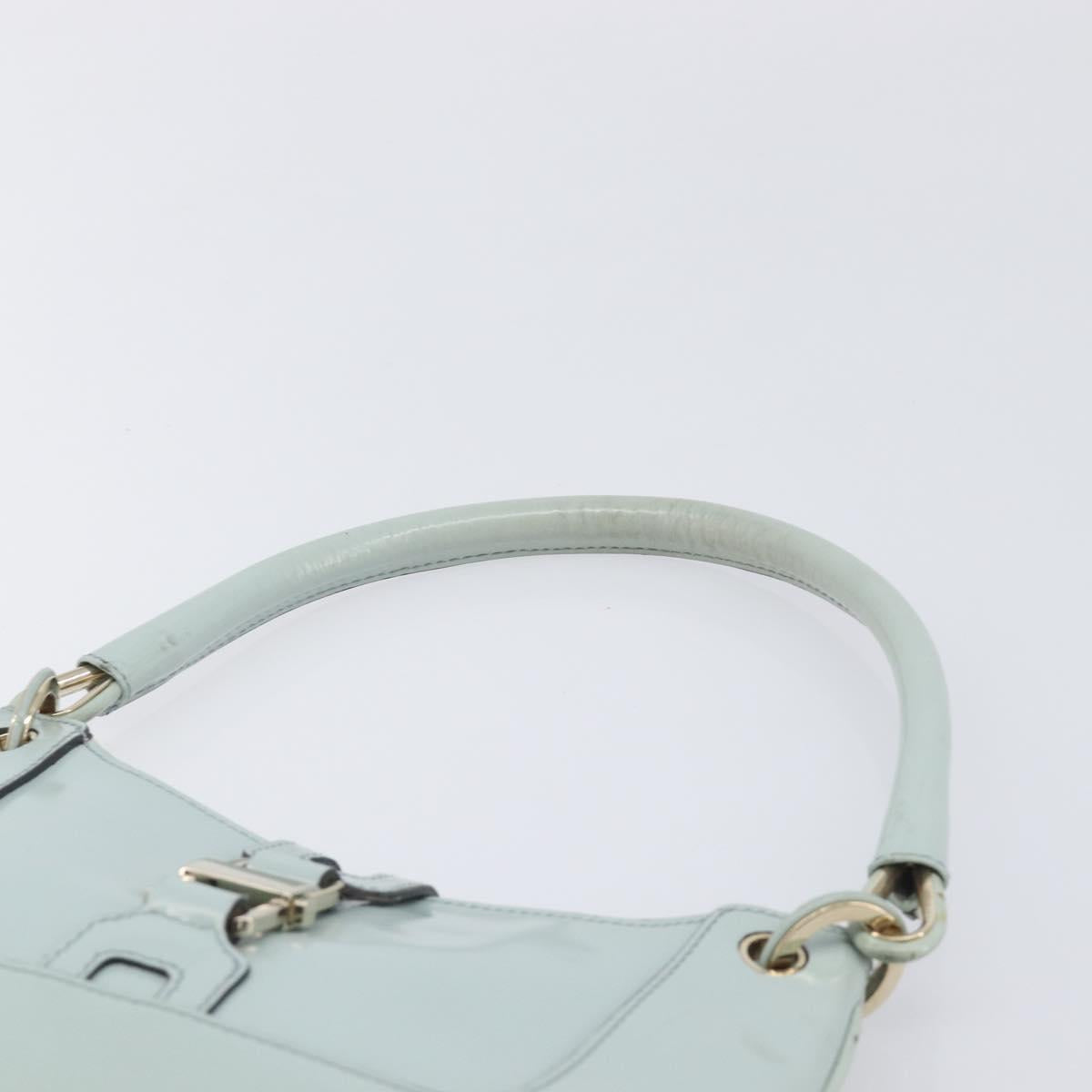 GUCCI Hand Bag Patent Light Blue Gold Tone 005 0817 Auth BA16527