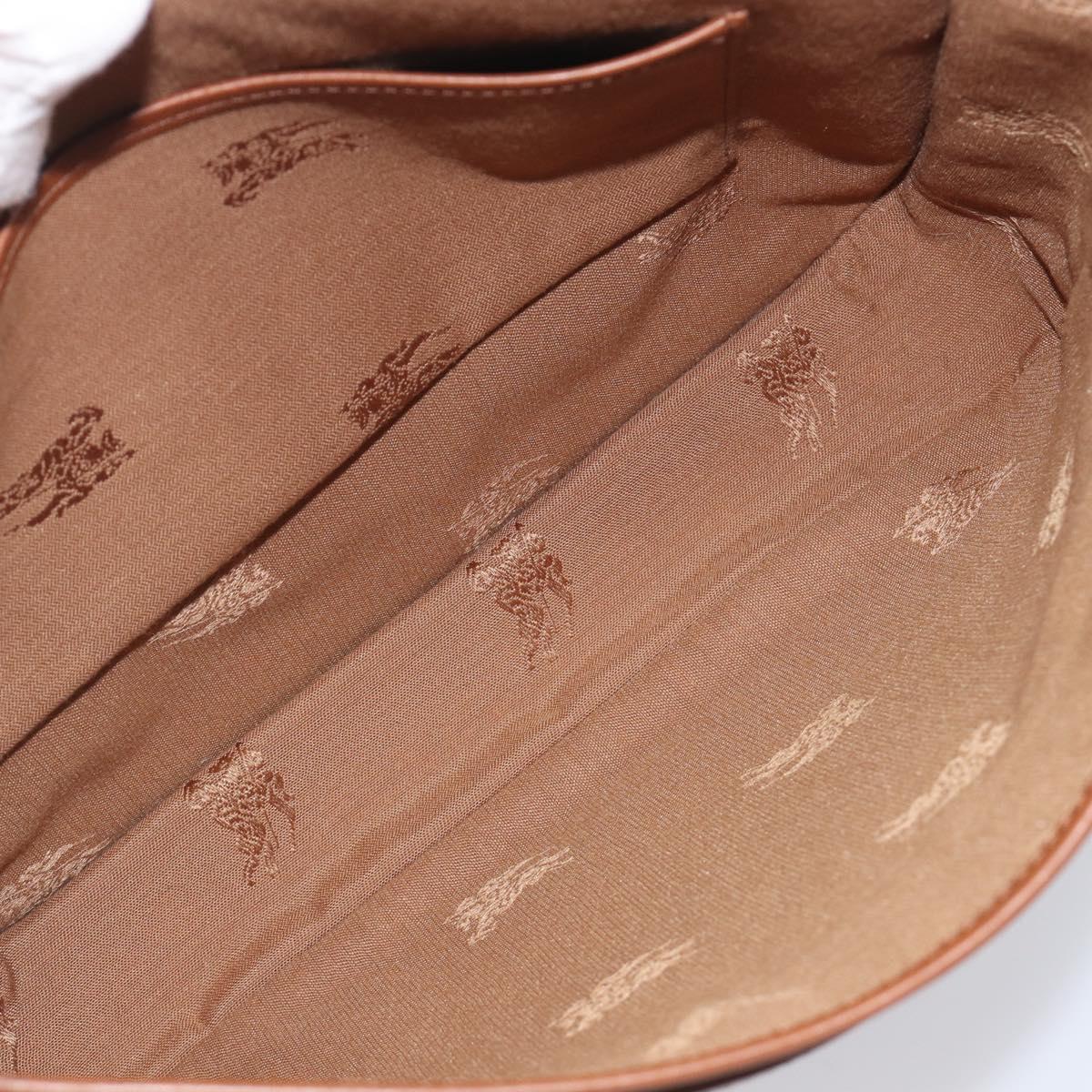 Burberrys Shoulder Bag Canvas Brown Gold Tone Auth BA16531A