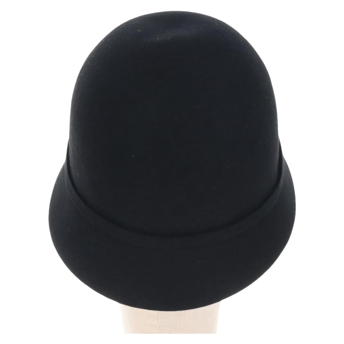 Christian Dior Hat Wool Black Gold Tone Auth BA16536M