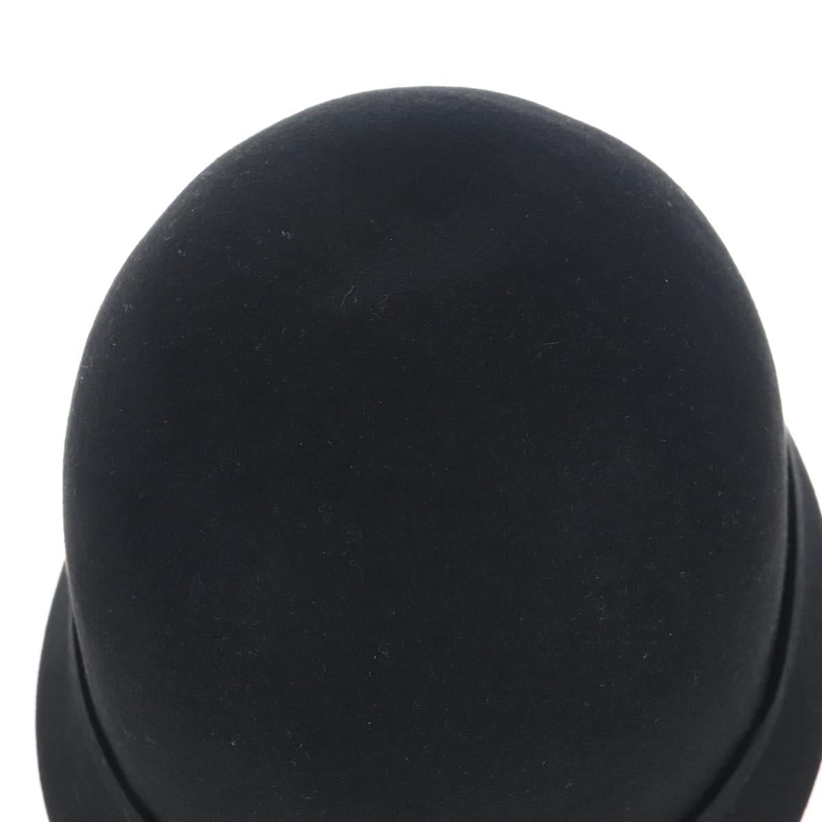 Christian Dior Hat Wool Black Gold Tone Auth BA16536M