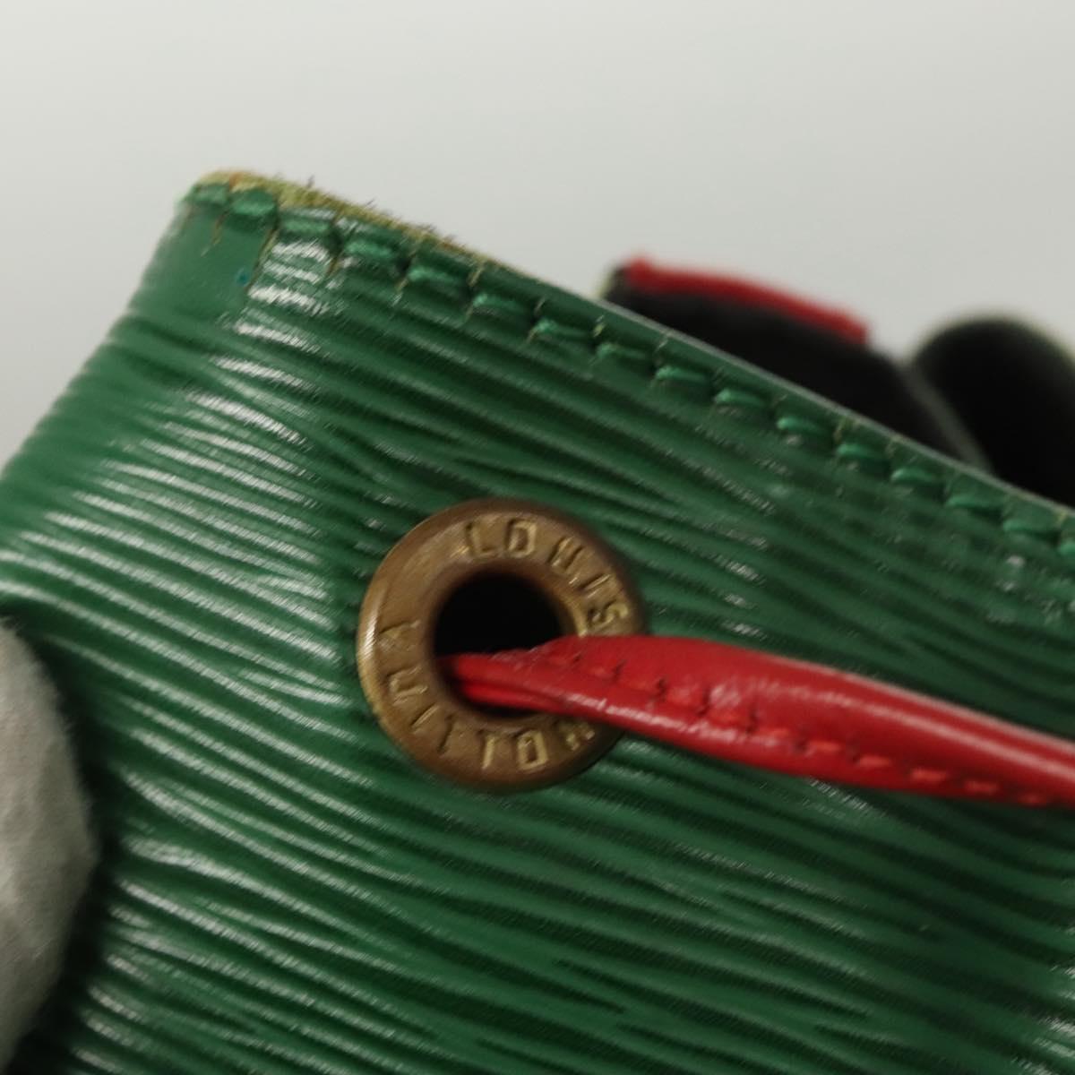LOUIS VUITTON Epi Petit Noe Shoulder Bag Bicolor Green Red M44147 LV Auth BA1654