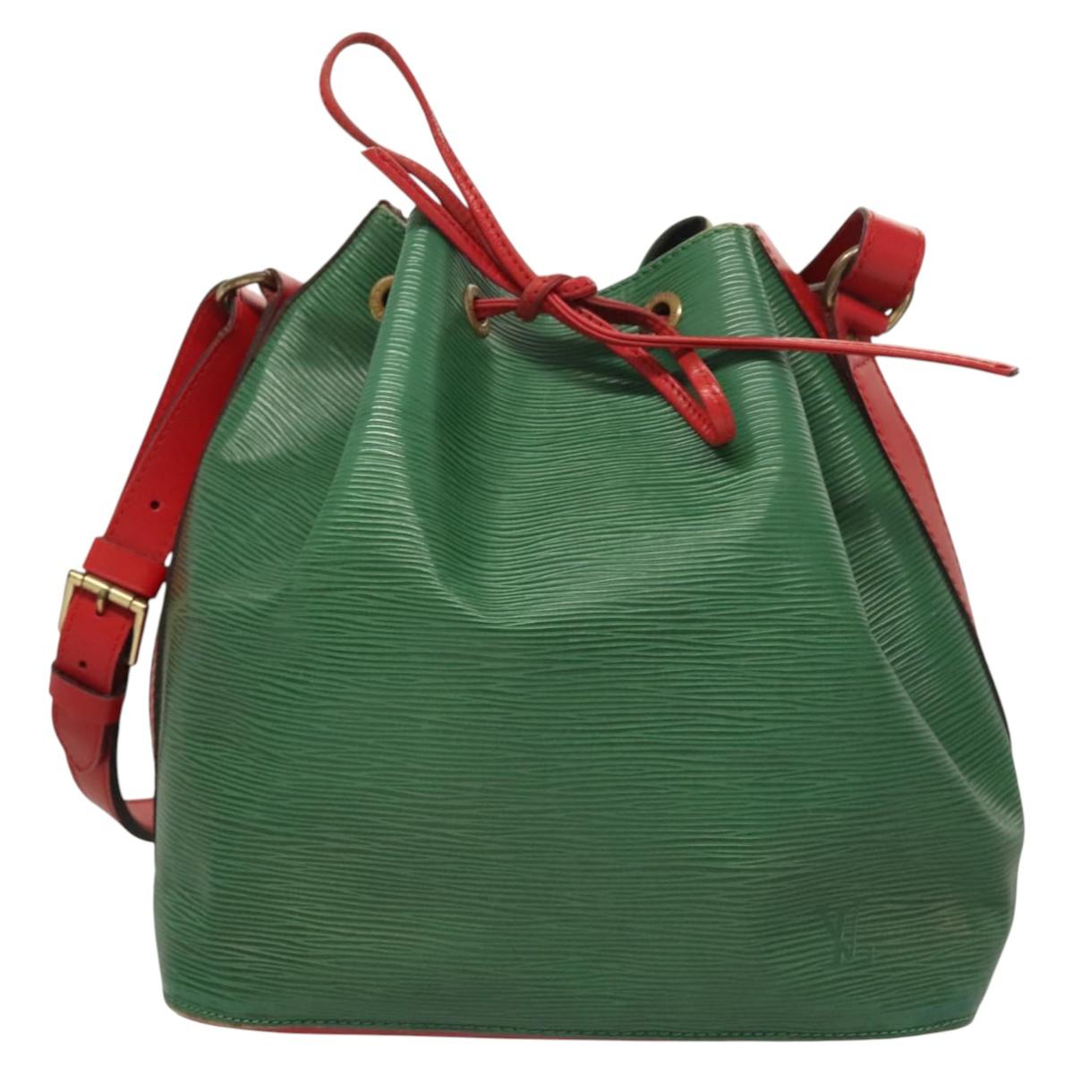LOUIS VUITTON Epi Petit Noe Shoulder Bag Bicolor Green Red M44147 LV Auth BA1654