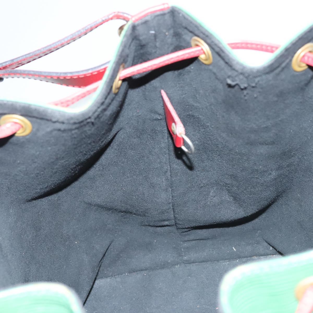 LOUIS VUITTON Epi Petit Noe Shoulder Bag Bicolor Green Red M44147 LV Auth BA1654