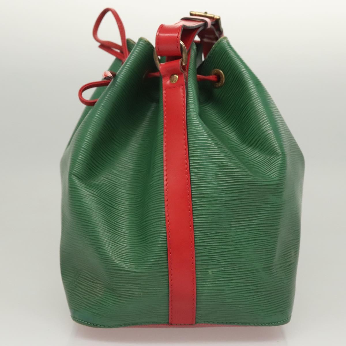 LOUIS VUITTON Epi Petit Noe Shoulder Bag Bicolor Green Red M44147 LV Auth BA1654