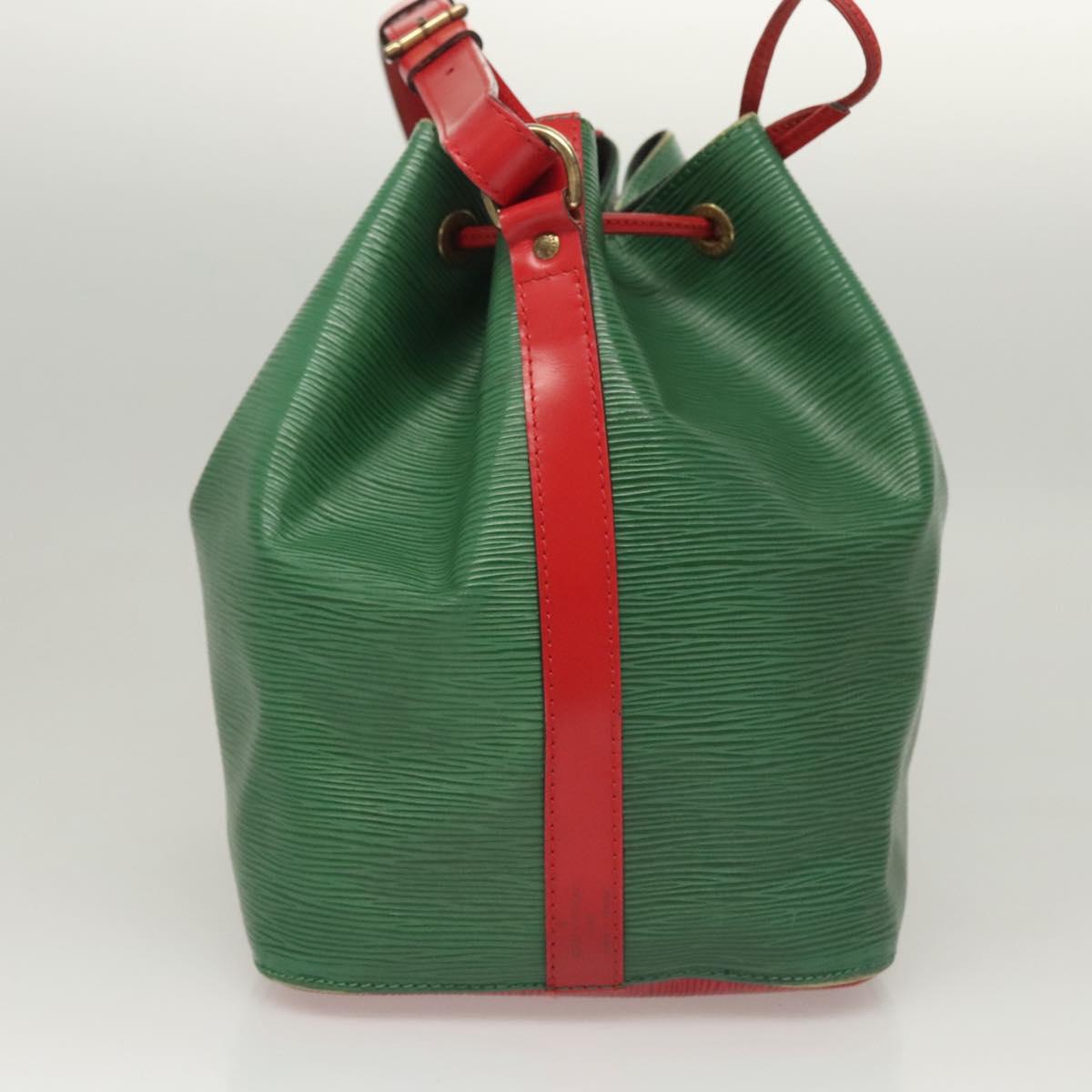 LOUIS VUITTON Epi Petit Noe Shoulder Bag Bicolor Green Red M44147 LV Auth BA1654