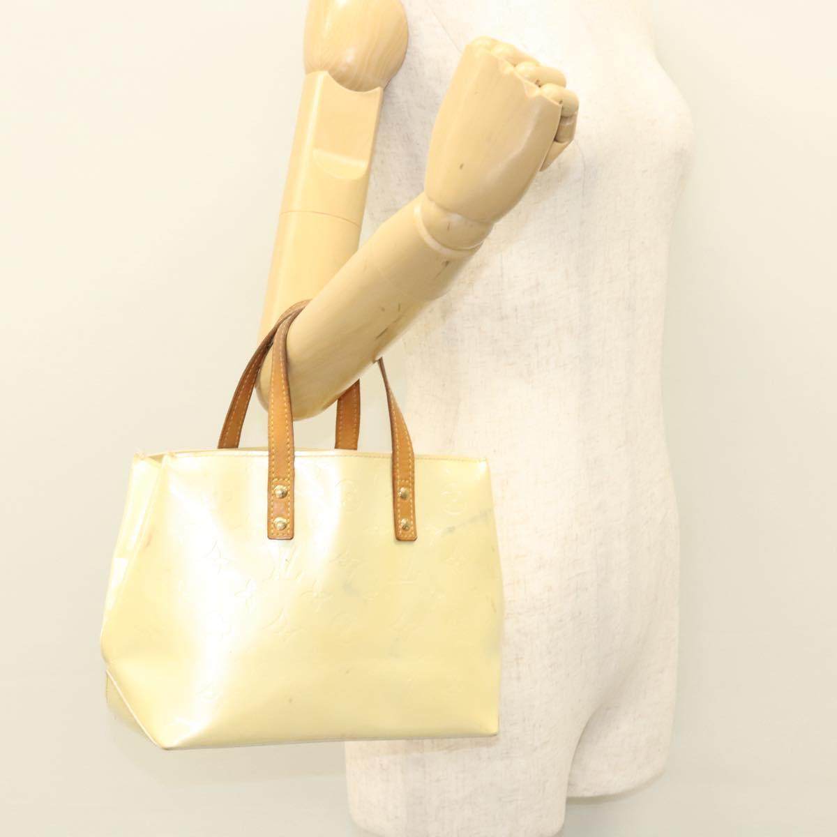 LOUIS VUITTON Monogram Vernis Reade PM Hand Bag Perle M91336 LV Auth BA1655