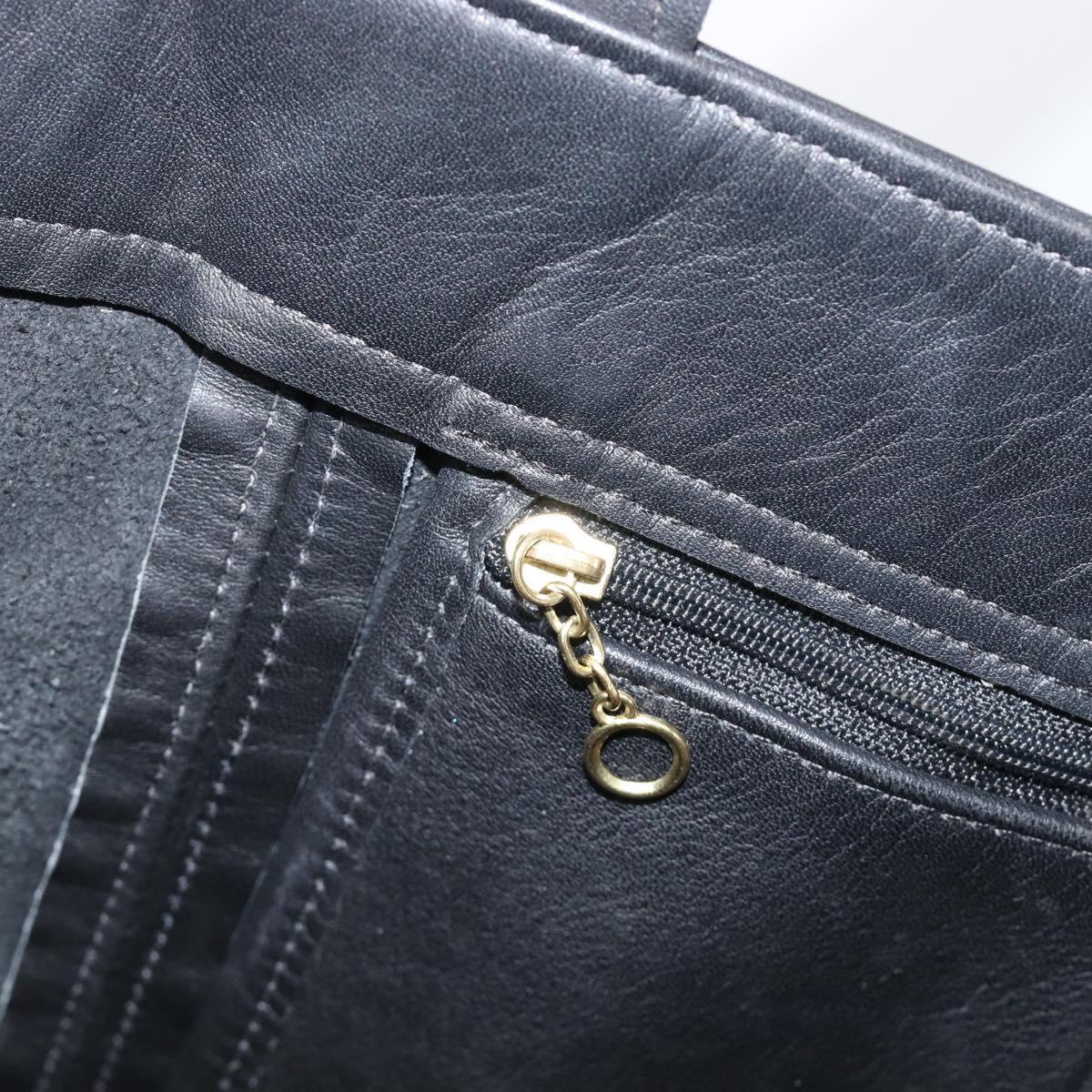 Coach Shoulder Bag Leather Black Gold Tone Auth BA16561