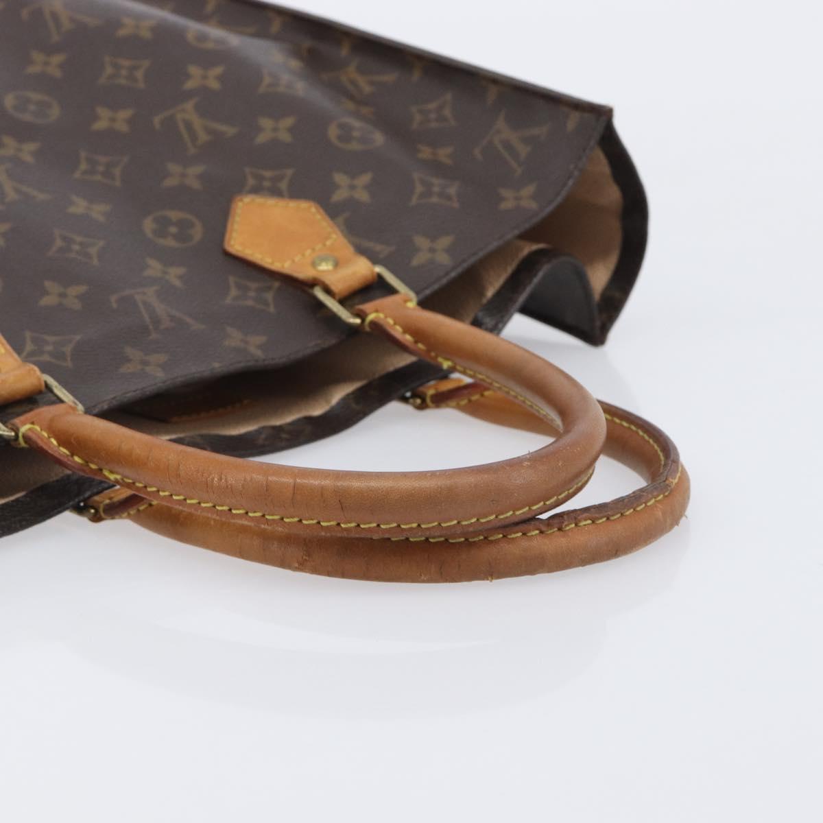LOUIS VUITTON Monogram Sac Plat Hand Bag M51140 LV Auth BA16574