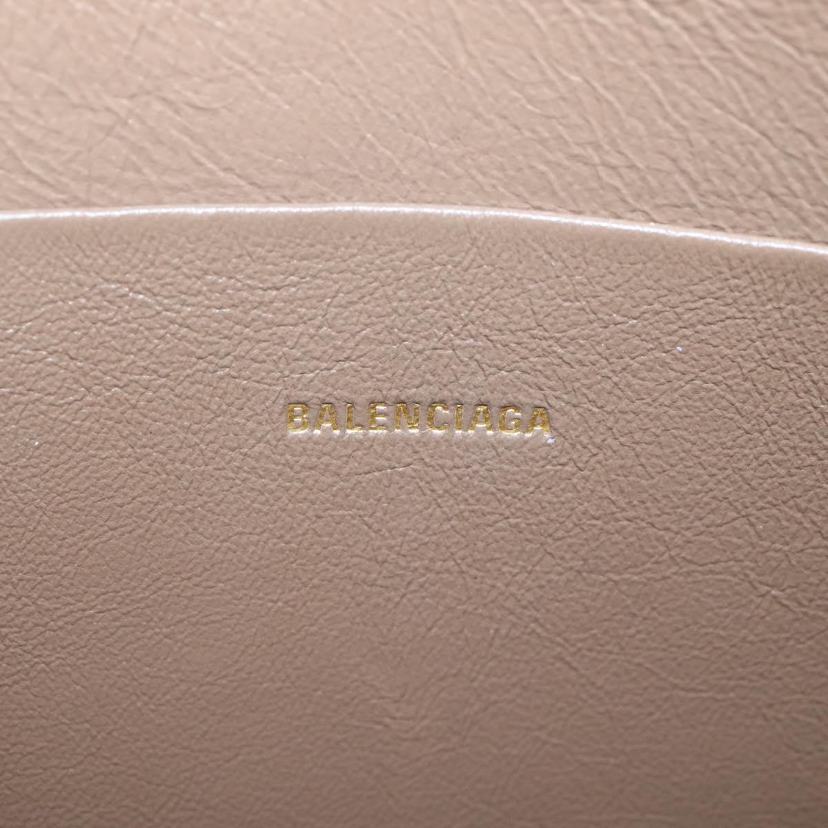 Balenciaga BB Monogram Clutch Bag PVC Leather Beige Gold 702627 Auth BA16586A