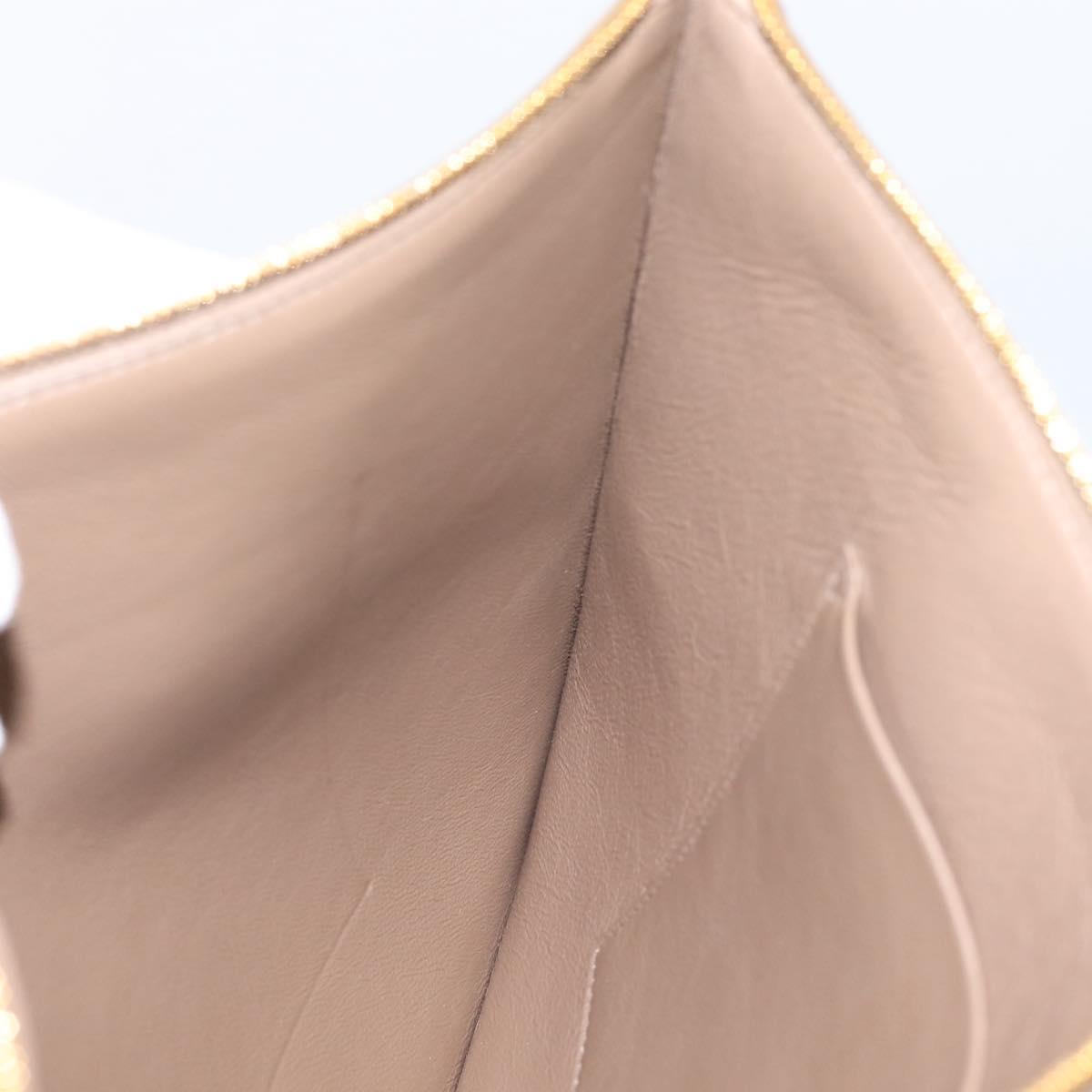 Balenciaga BB Monogram Clutch Bag PVC Leather Beige Gold 702627 Auth BA16586A