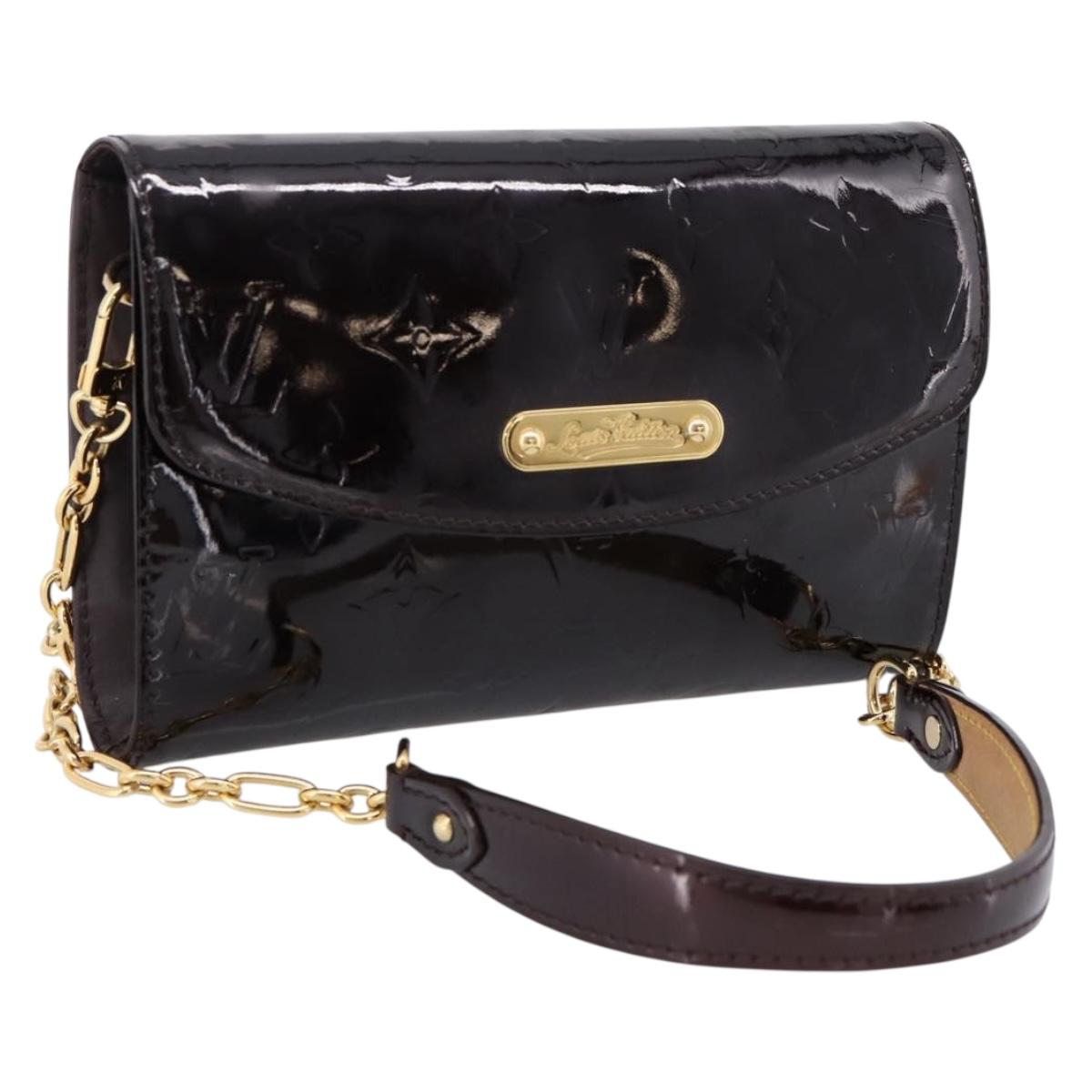 LOUIS VUITTON Monogram Vernis Bel Ale Shoulder Bag Amarante M93613 Auth BA16588
