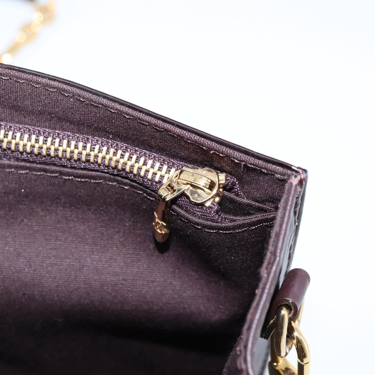 LOUIS VUITTON Monogram Vernis Bel Ale Shoulder Bag Amarante M93613 Auth BA16588