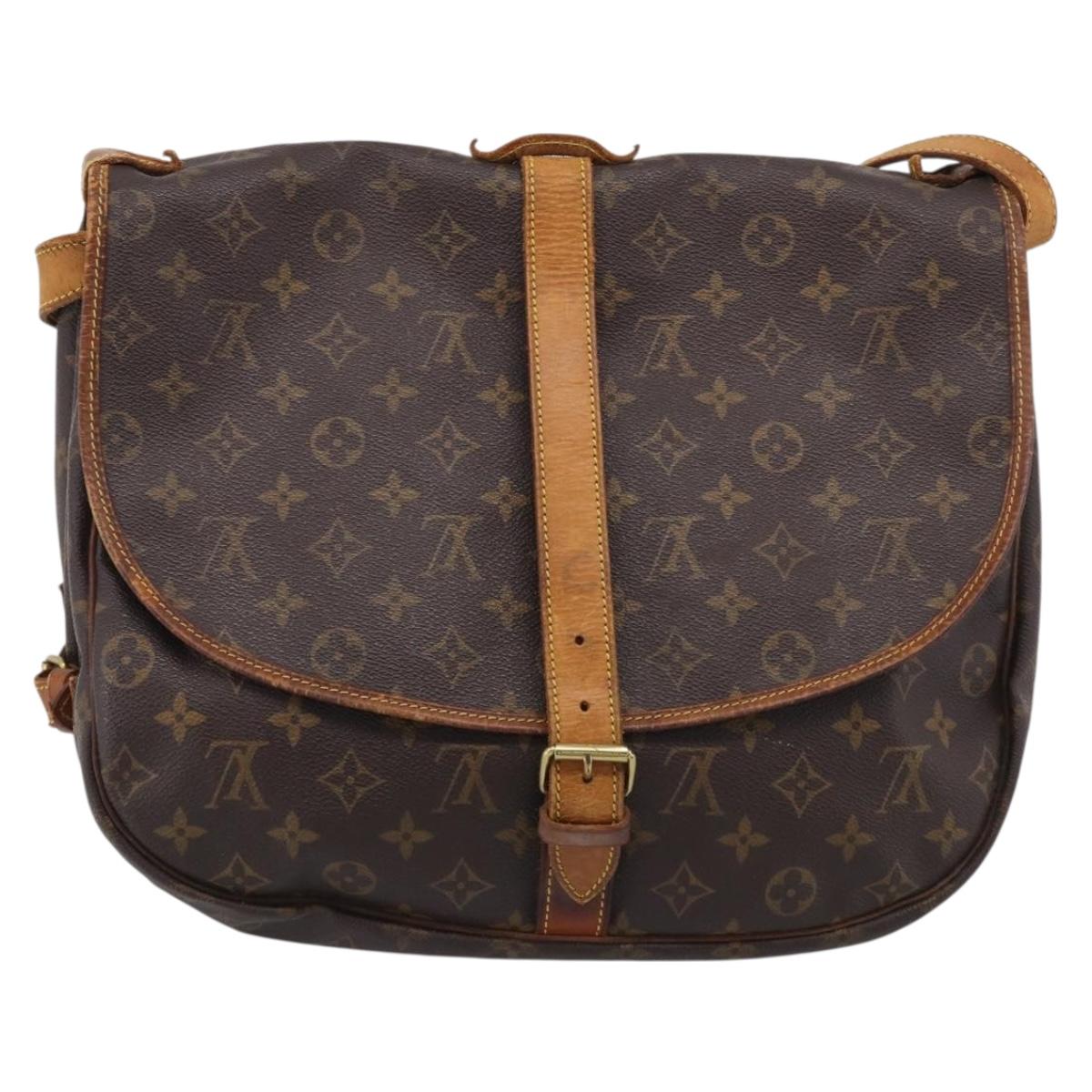 LOUIS VUITTON Monogram Saumur 35 Shoulder Bag M42254 LV Auth BA16591