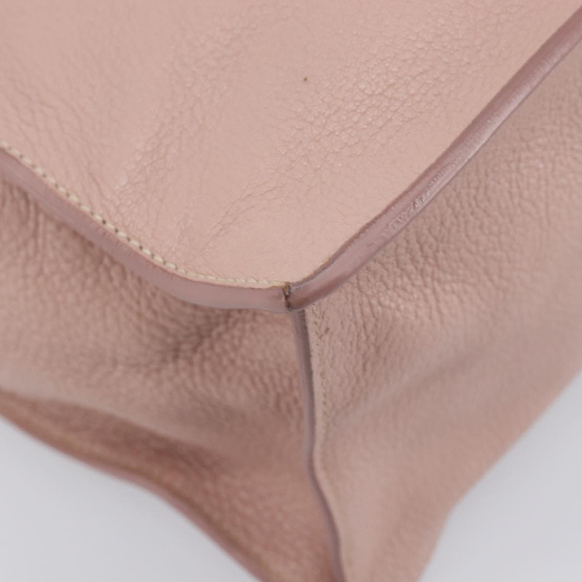 Miu Miu Tote Bag Leather Pink Silver Auth BA16593