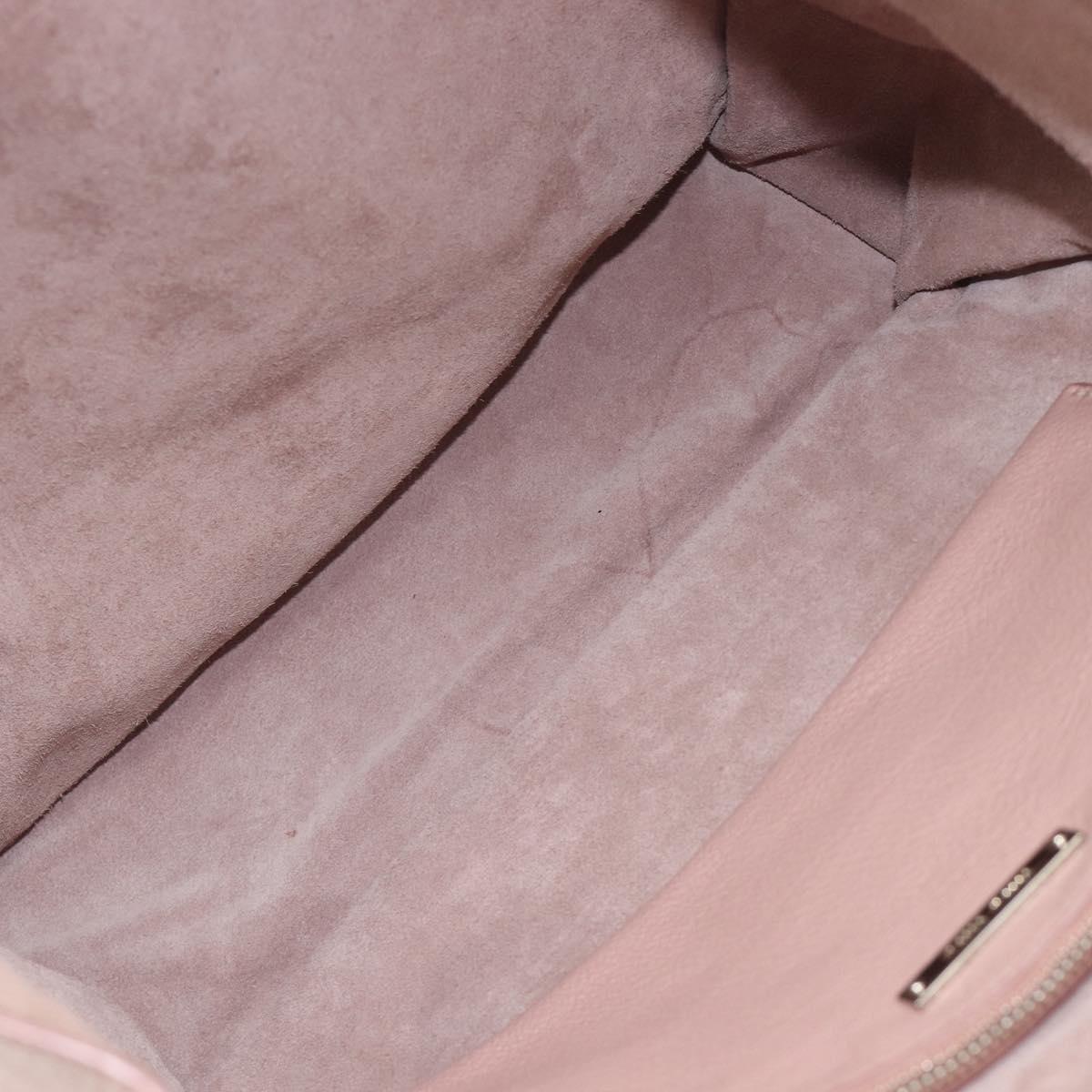 Miu Miu Tote Bag Leather Pink Silver Auth BA16593