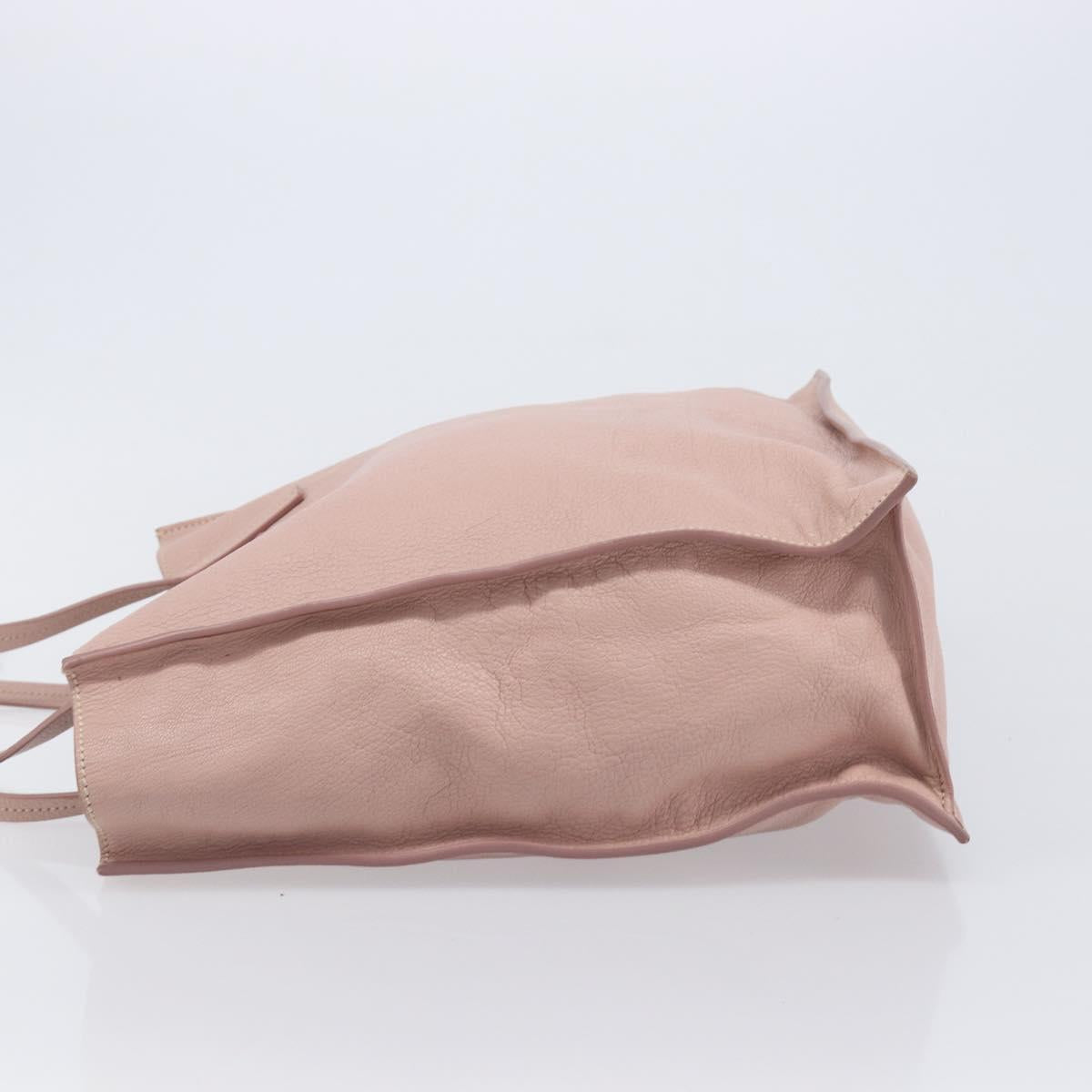 Miu Miu Tote Bag Leather Pink Silver Auth BA16593