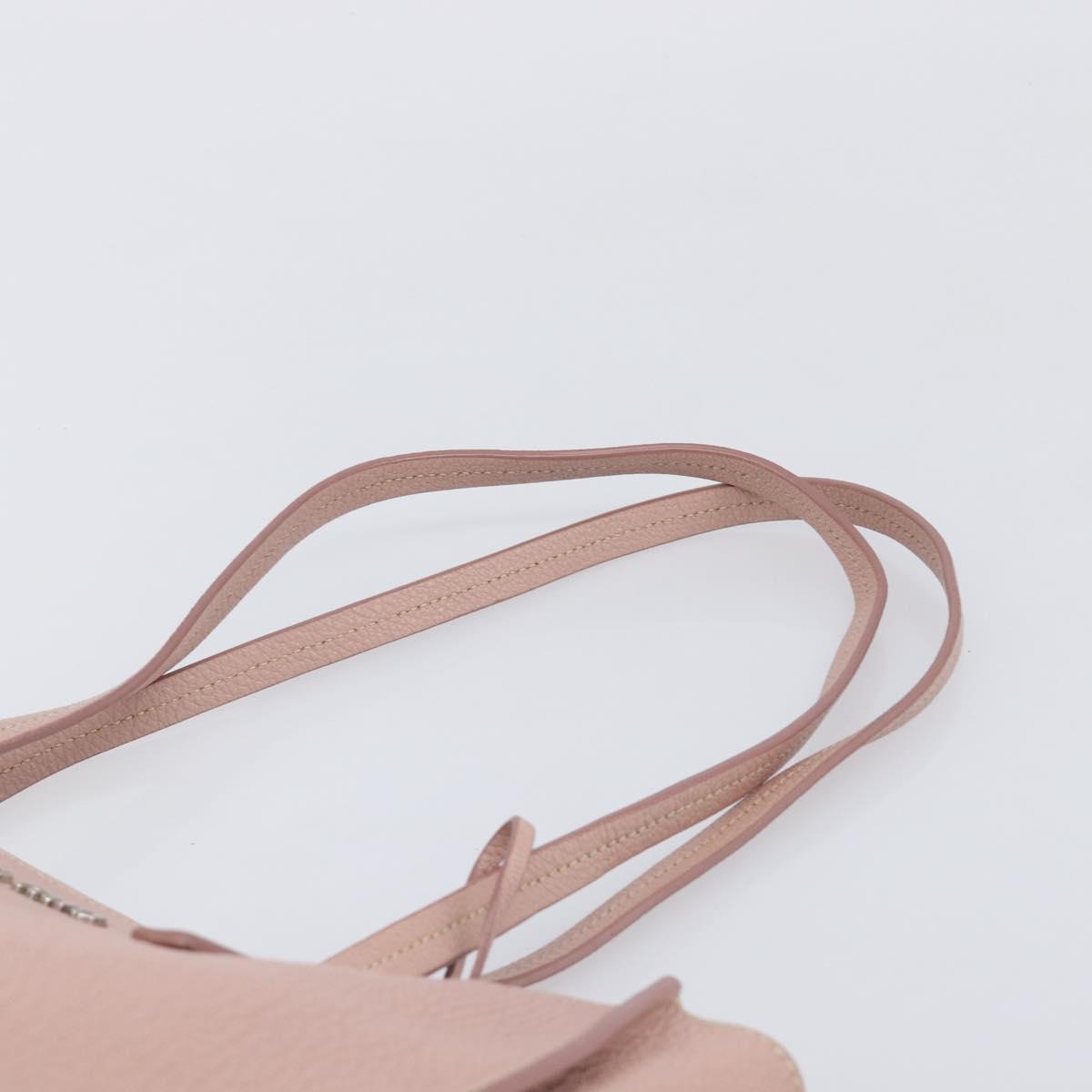Miu Miu Tote Bag Leather Pink Silver Auth BA16593