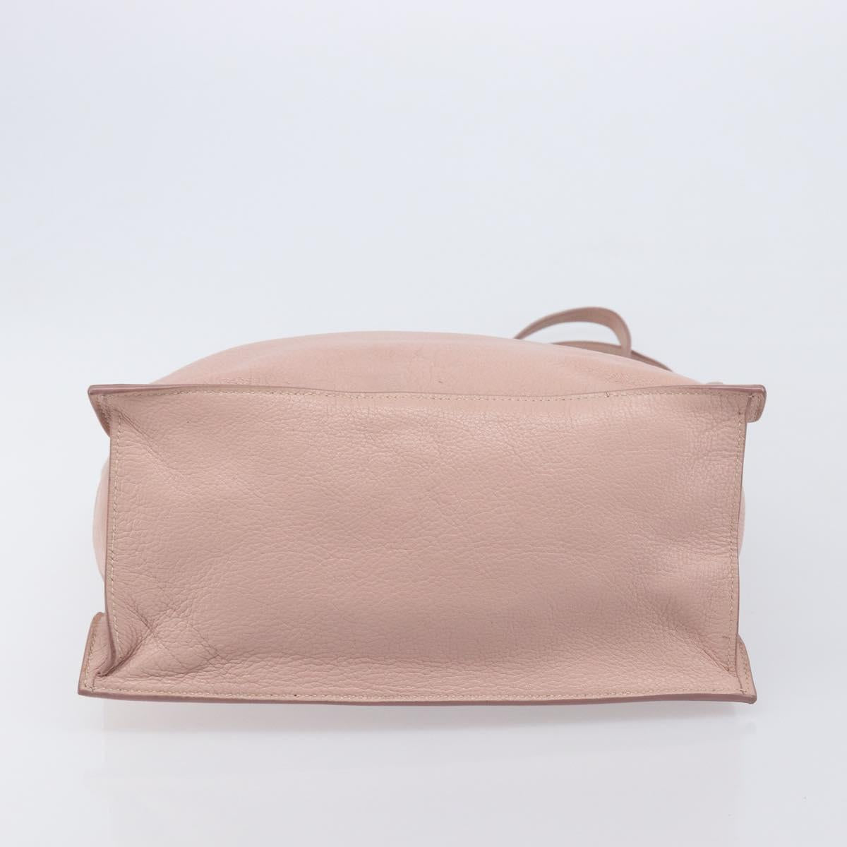 Miu Miu Tote Bag Leather Pink Silver Auth BA16593