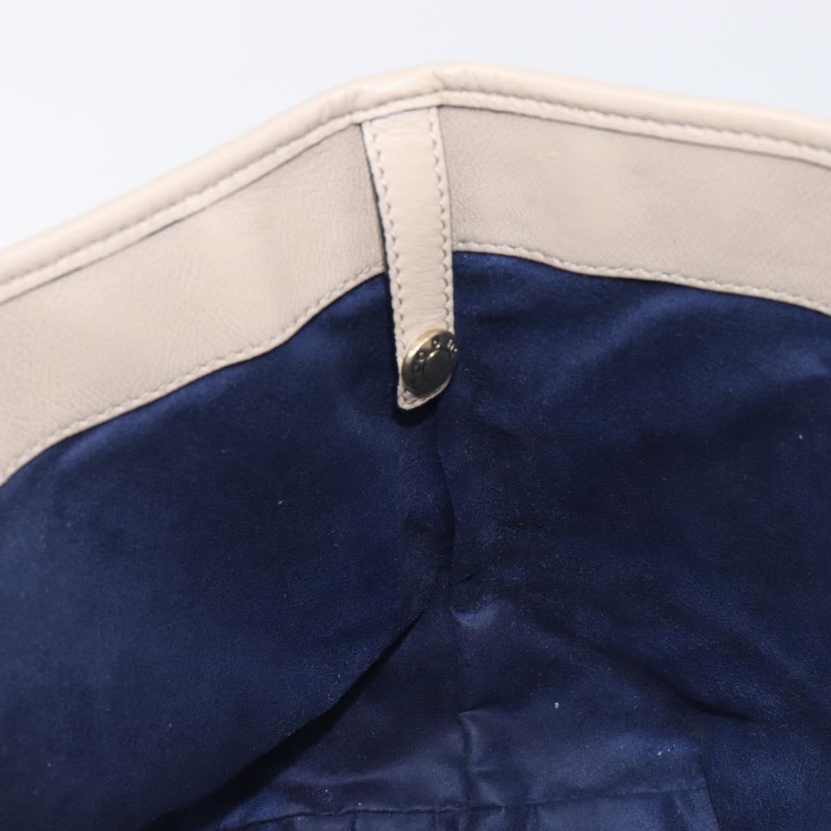 Jimmy Choo Tote Bag Denim Blue Gold Tone Auth BA16594A
