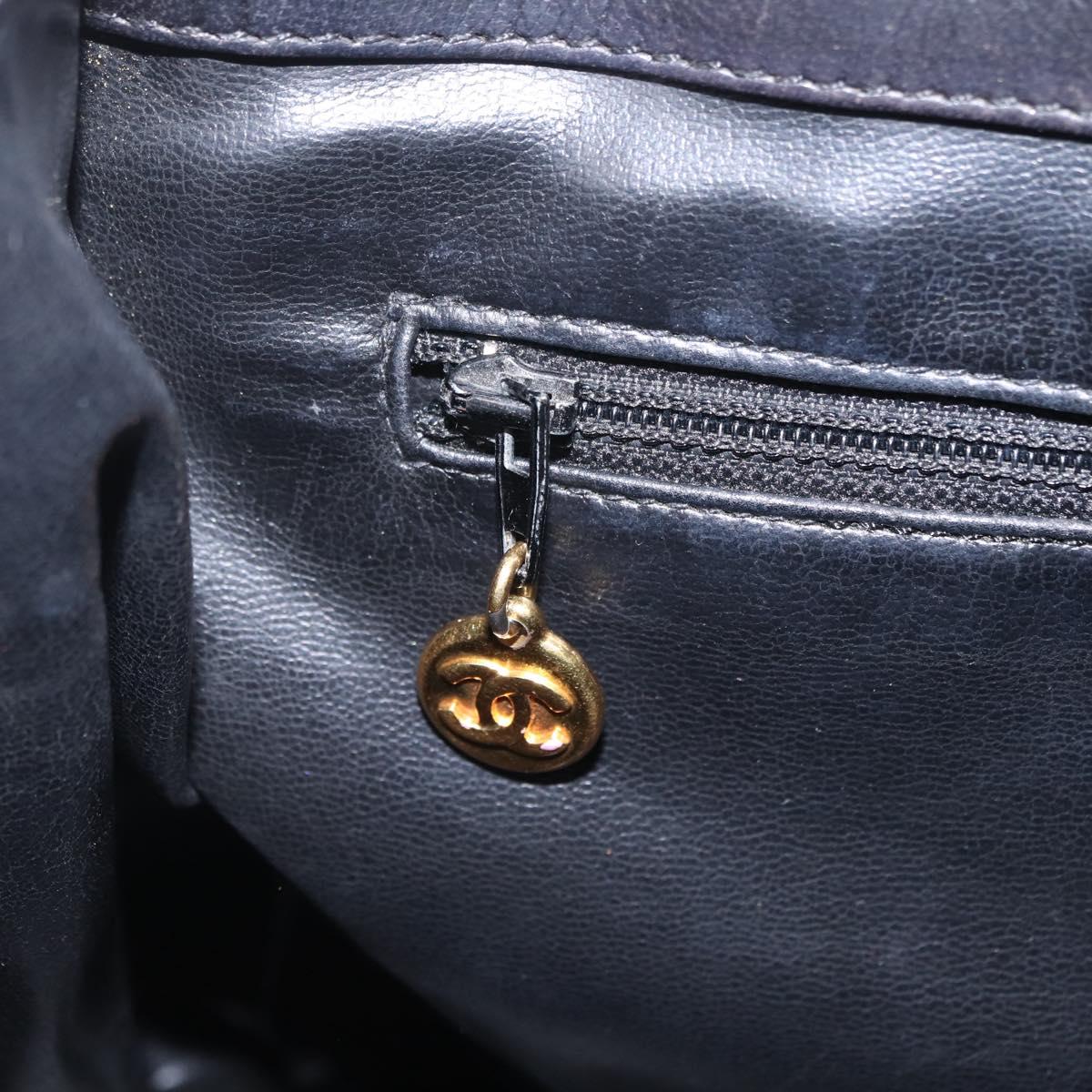 CHANEL COCO Mark Chain Shoulder Bag Velor Black Gold Tone CC Auth BA16599A