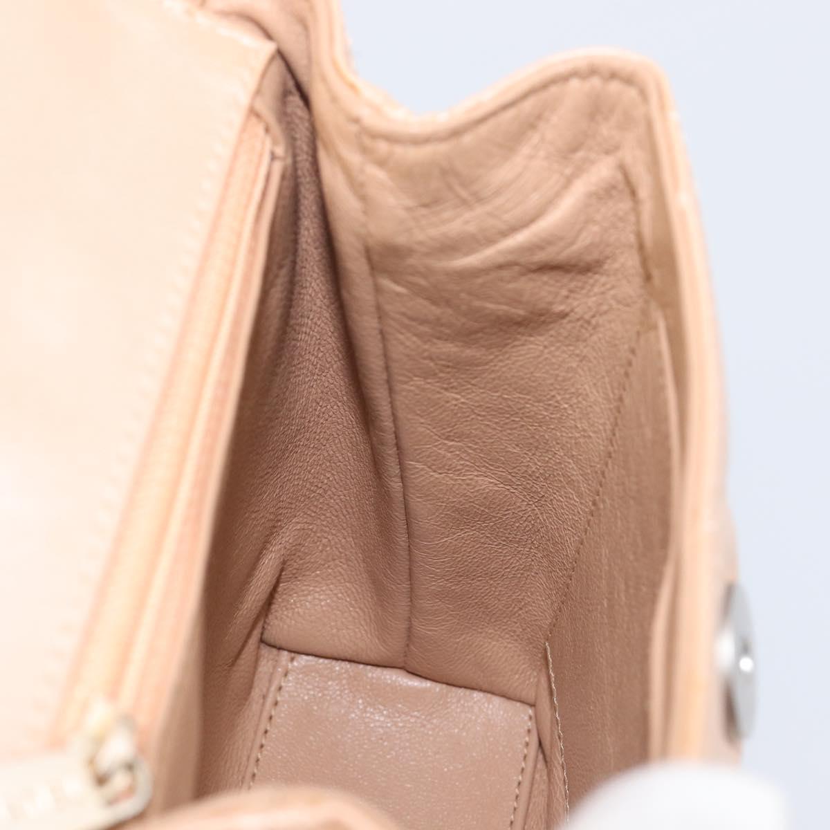 CHANEL Matelasse Hand Bag Leather Beige Gold Tone CC Auth BA16602V
