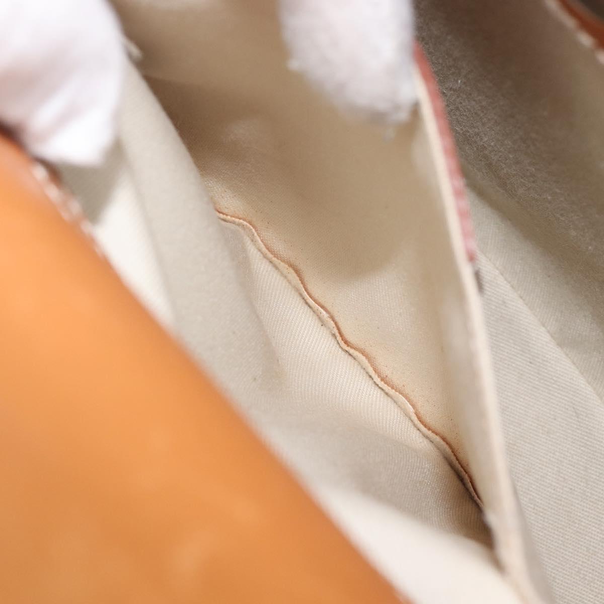 Salvatore Ferragamo Gancini Hand Bag Straw Beige Gold Tone Auth BA16605