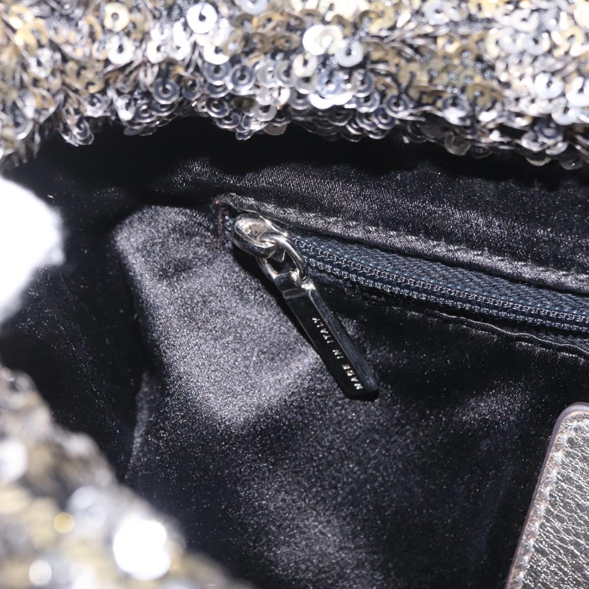 Dolce & Gabbana Miss Charles Chain Shoulder Bag Sequin Gold Silver Auth BA16606V