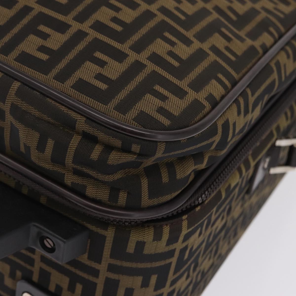 FENDI Zucca Canvas Suitcase Black Silver Auth BA16609V