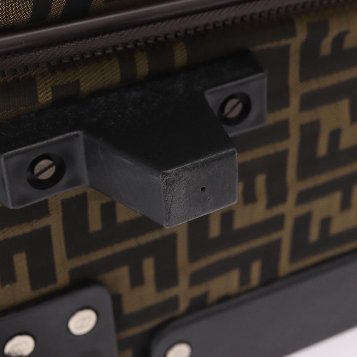 FENDI Zucca Canvas Suitcase Black Silver Auth BA16609V