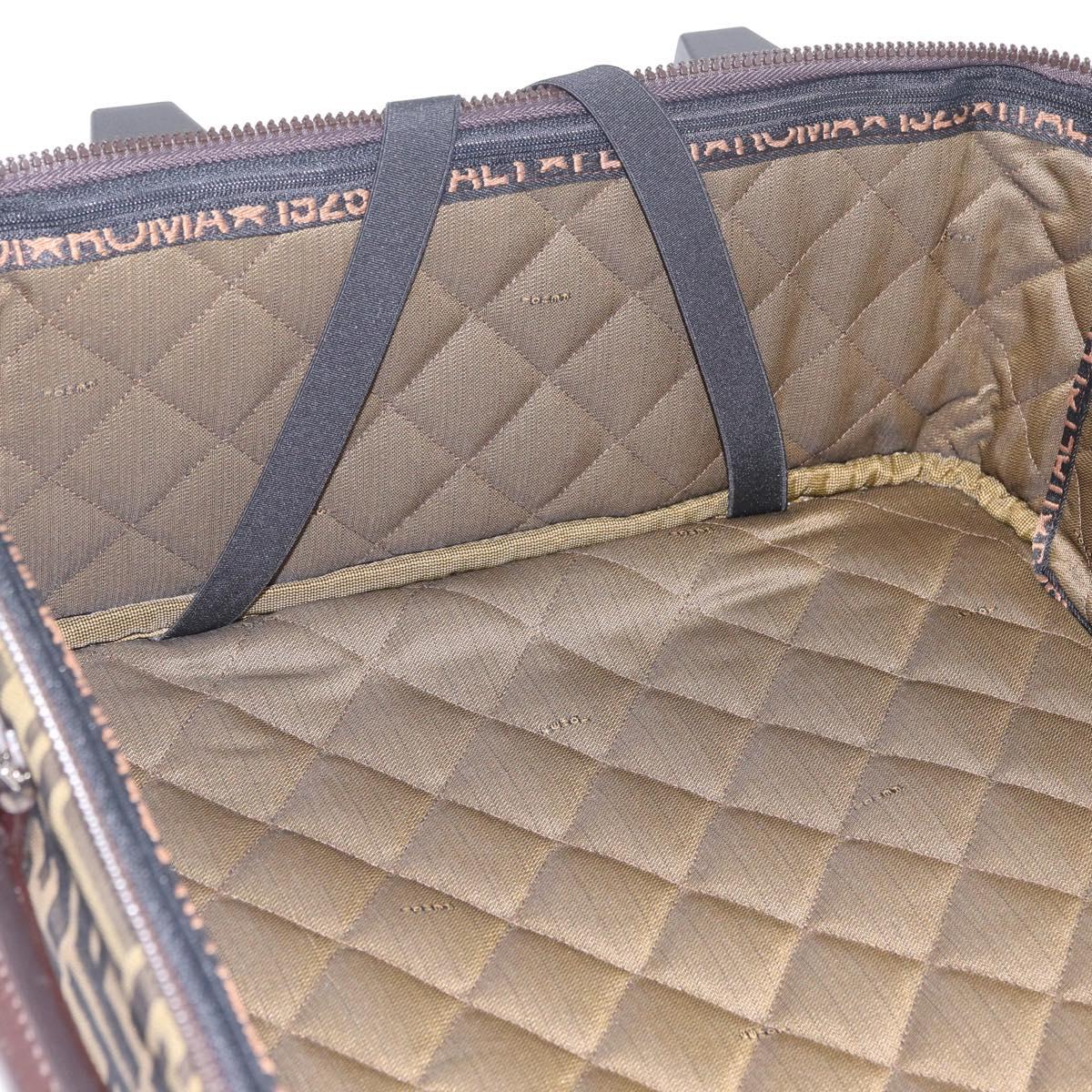 FENDI Zucca Canvas Suitcase Black Silver Auth BA16609V