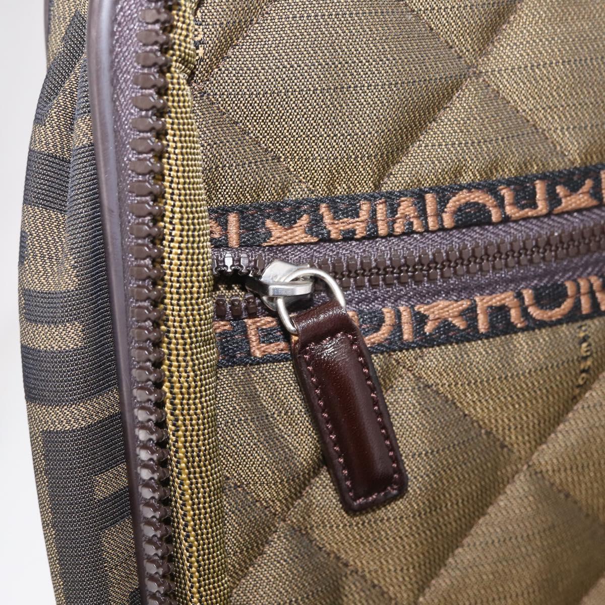 FENDI Zucca Canvas Suitcase Black Silver Auth BA16609V