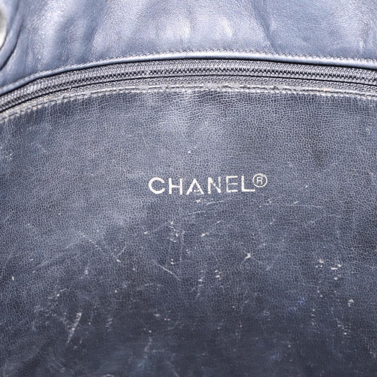 CHANEL Matelasse Chain Shoulder Bag Leather Black Gold Tone CC Auth BA16610