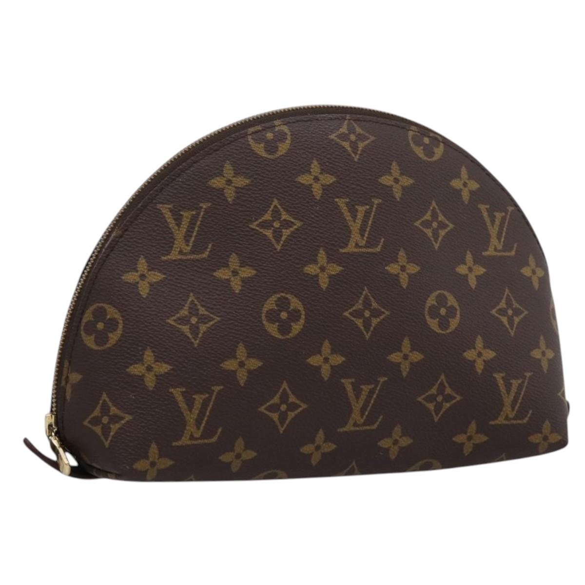 LOUIS VUITTON Monogram Trousse Demi Ronde Cosmetic Pouch M47520 LV Auth BA16611