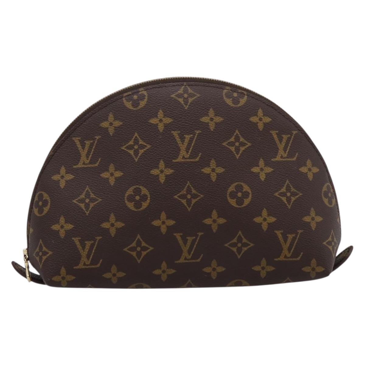 LOUIS VUITTON Monogram Trousse Demi Ronde Cosmetic Pouch M47520 LV Auth BA16611