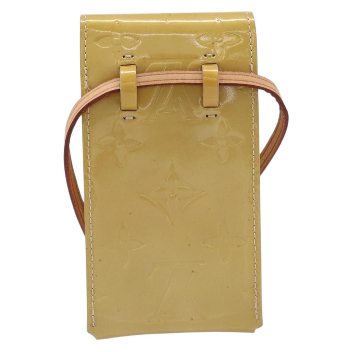 LOUIS VUITTON Monogram Vernis Green Cigarette Case Beige M91048 LV Auth BA16613