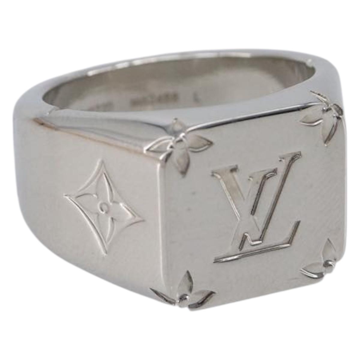 LOUIS VUITTON Signet Ring Ag925 Silver M62488 LV Auth BA16615M