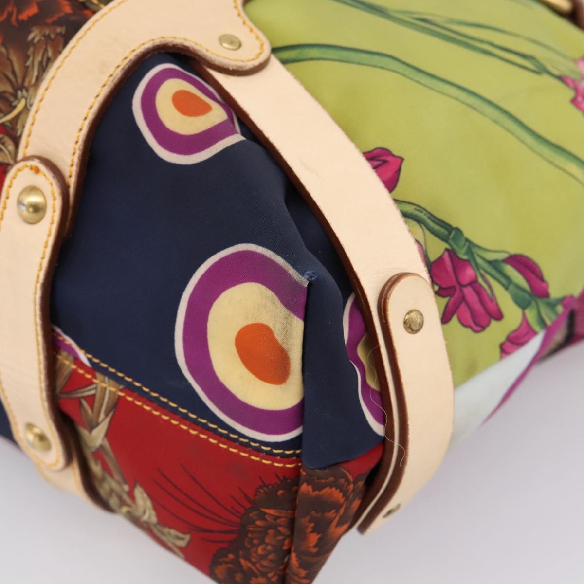 Salvatore Ferragamo Tote Bag Nylon Orange Gold Tone Auth BA16617