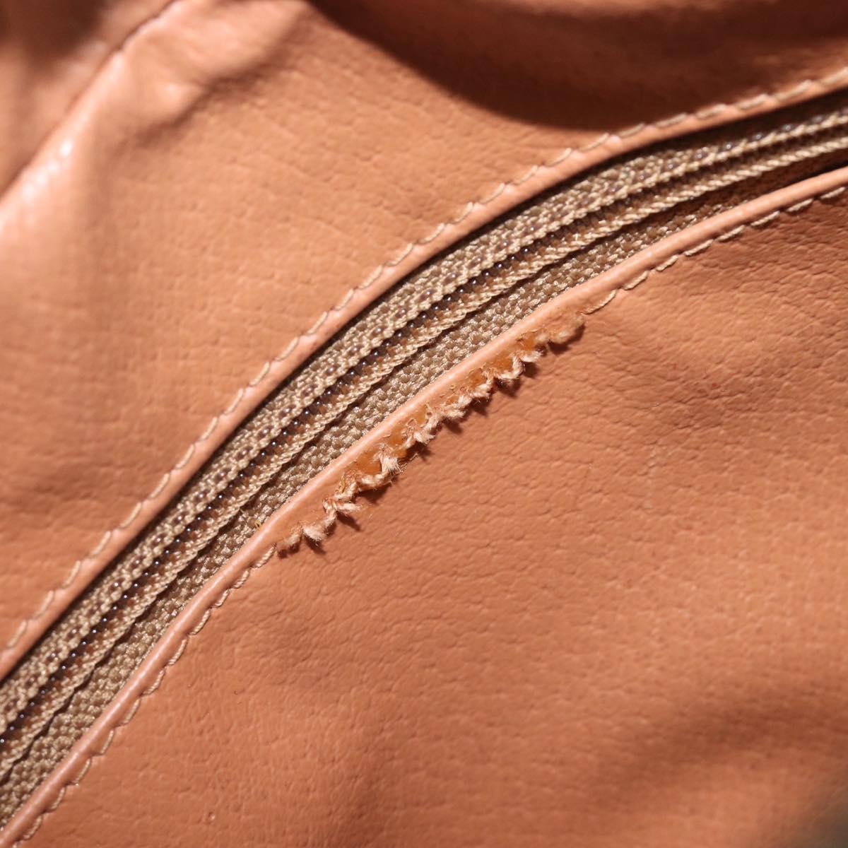 CELINE Macadam Shoulder Bag PVC Brown Gold Tone Auth BA16621