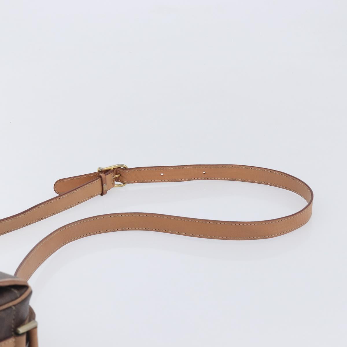 CELINE Macadam Shoulder Bag PVC Brown Gold Tone Auth BA16621